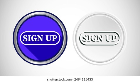Sign Up Icon Button Set Design Illustration.