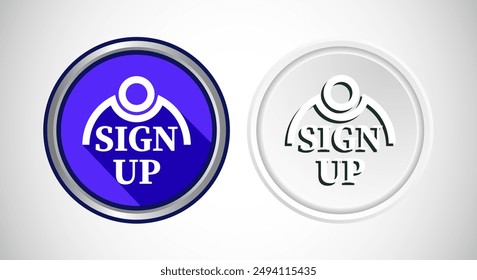 Sign Up Icon Button Set Design Illustration.
