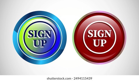 Registrieren Sie sich Icon Button Set Design Illustration.