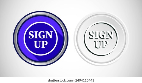 Sign Up Icon Button Set Design Illustration.