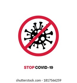 Sign icon caution virus. stop coronavirus covid-19 sign on white background
