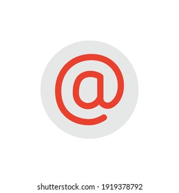 at sign icon. Email adress sign icon in color icon, isolated on white background 