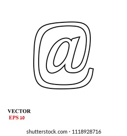 The at sign, Icon e-mail. Vector illustration