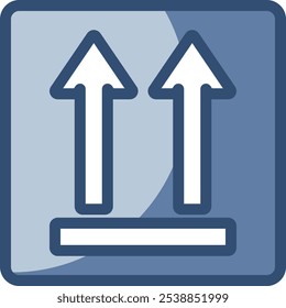 Symbol mit transparentem Hintergrund nach oben. austauschbares blaues Farbdesign