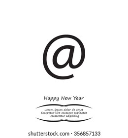 at sign icon illustration vector