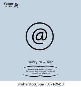 at sign icon illustration vector