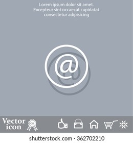 at sign icon illustration vector