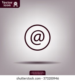 at sign icon illustration vector