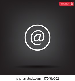 at sign icon illustration vector