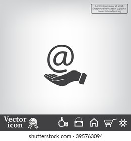 at sign icon illustration vector