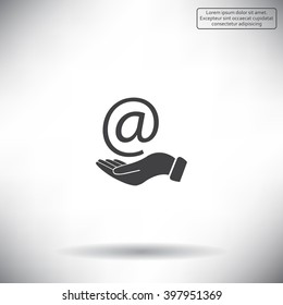 at sign icon illustration vector