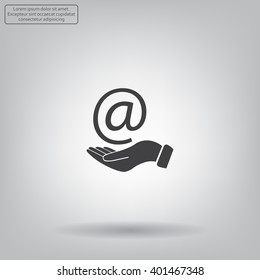 at sign icon illustration vector