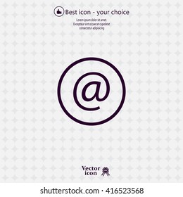 at sign icon illustration vector