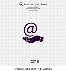 at sign icon illustration vector