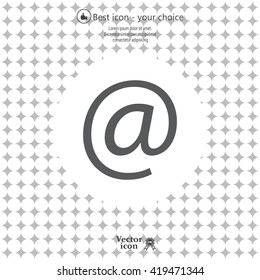 at sign icon illustration vector