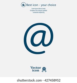 at sign icon illustration vector