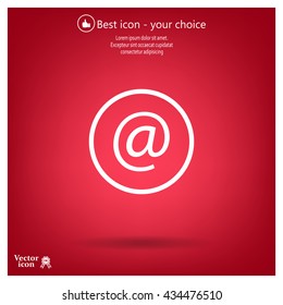 at sign icon illustration vector