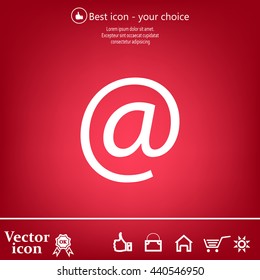 at sign icon illustration vector