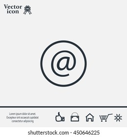 at sign icon illustration vector