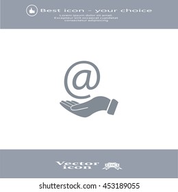 at sign icon illustration vector