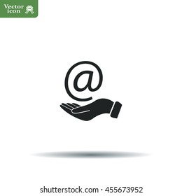 at sign icon illustration vector
