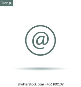 at sign icon illustration vector