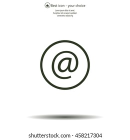 at sign icon illustration vector