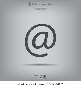 at sign icon illustration vector