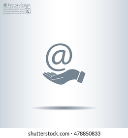 at sign icon illustration vector