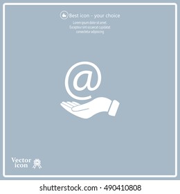 at sign icon illustration vector