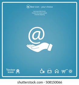 at sign icon illustration vector