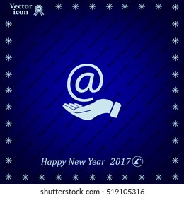 at sign icon illustration vector