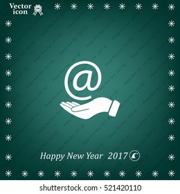 at sign icon illustration vector