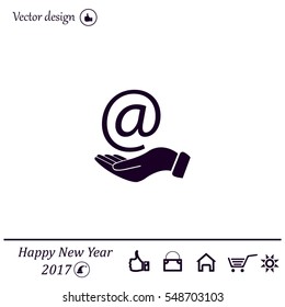 at sign icon illustration vector
