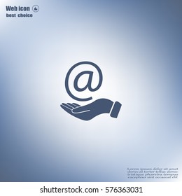 at sign icon illustration vector
