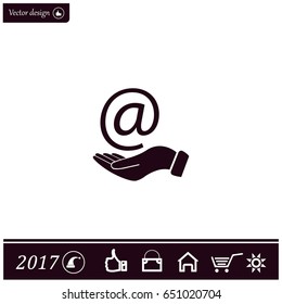 at sign icon illustration vector