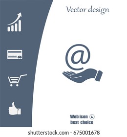 at sign icon illustration vector