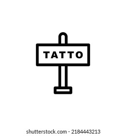 Sign Icon. Line Art Style Design Isolated On White Background
