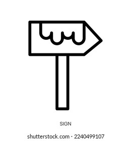 sign icon. Line Art Style Design Isolated On White Background