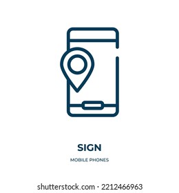  icono de signo. Ilustración vectorial lineal de la colección de teléfonos móviles. Vector de icono de símbolo de esquema. Símbolo de línea delgada para uso en aplicaciones web y móviles, logotipo, medios impresos.