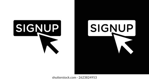 Ícone de inscrição para design de interface do usuário do aplicativo móvel da Web de logotipo.