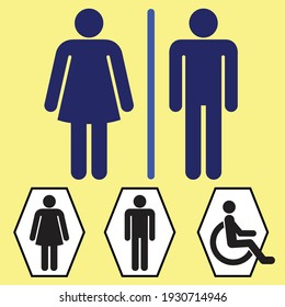 sign icon male and female toilet. Vector illustration