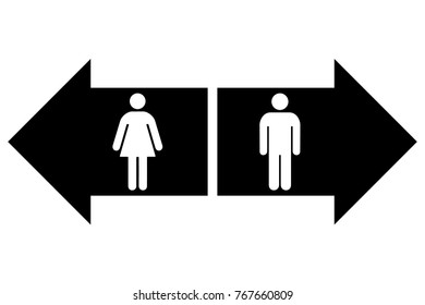 Sign, icon male and female toilet. Vector illustration.