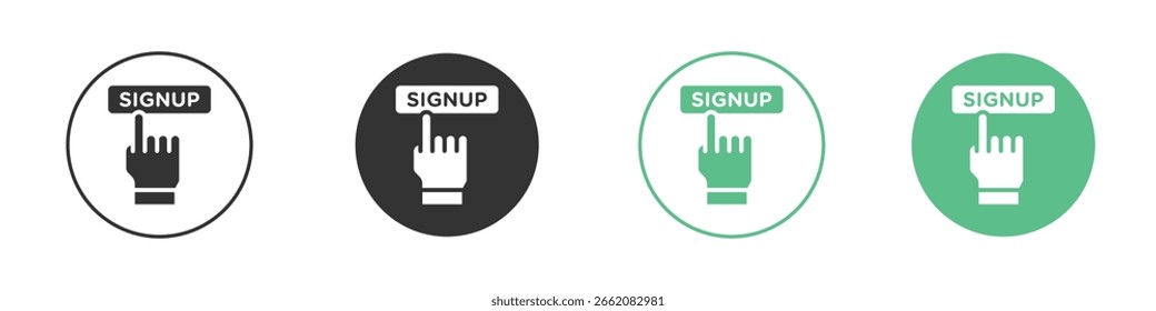 Sign up icon Minimal Flat Line Vector Icon Set.
