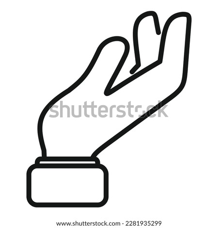 Up sign icon outline vector. Hold finger. Grip pose