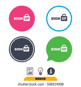 Sign up sign icon. Registration symbol.