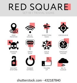 Sign Icon Set. 