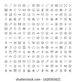 Sign icon set. Collection of high quality outline web pictograms in modern flat style. Black sign symbol for web design and mobile app on white background. Line logo EPS10