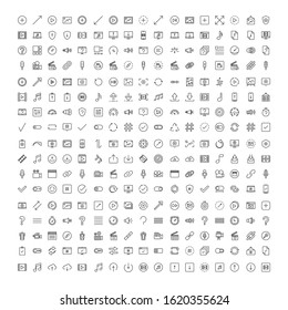 Sign icon set. Collection of high quality outline web pictograms in modern flat style. Black sign symbol for web design and mobile app on white background. Line logo EPS10
