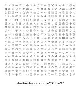 Sign icon set. Collection of high quality outline web pictograms in modern flat style. Black sign symbol for web design and mobile app on white background. Line logo EPS10